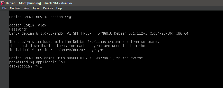 Boot the system -- Logged In